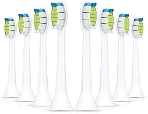 SonicForce DiamondClean Replacement Toothbrush Heads for Sonicare, 8 pack, fits Sonicare DiamondClean, 2 Series Plaque Control, 3 Series Gum Health, FlexCare Series, HealthyWhite and EasyClean