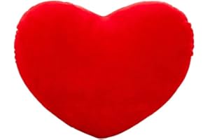 5. 9" Heart Shape Decorative Throw Pillow, Pp Cotton Cushion Soft Creative Doll Lover Gift (Red)