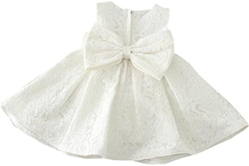 Misaky Kids Girl Dress Flower Wedding Birthday Party Gown Bridesmaid Princess Dresses (4T, White)