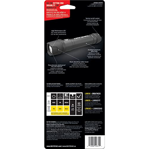 Rayovac Virtually Indescructible LED Tactical Flashlight, Bright Heavy Duty Flashlight for