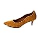 C LABEL FELITSA-1 Women's Slip On Pointed Toe Kitten heel Derss Pumps
