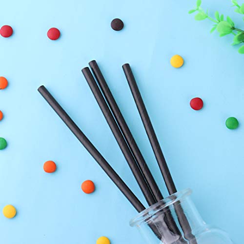 Mini-Cocktail-Trinkhalme aus Papier, Schwarz, 200 Stück – Bild 4