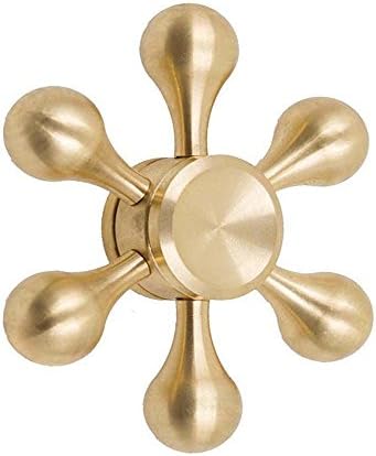 Six Wings Fidget Spinner Toys Copper Material 5-8 Min Spins EDC Stress Relief Toy (Golden)