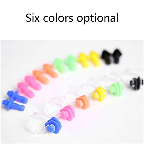 MINBB Nose Clip Earplug Swimming Supplies Set, Swiming Surfing Ear Nose Anti-Water Equipment,Soft Silicone Material, 6 Sets, Random Color