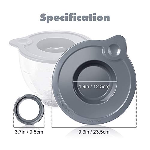 Bowl Cover, Glass Bowl Cover for KitchenAid K5GB 5Qt 5Quart TiltHead Stand Mixers Glass Bowl