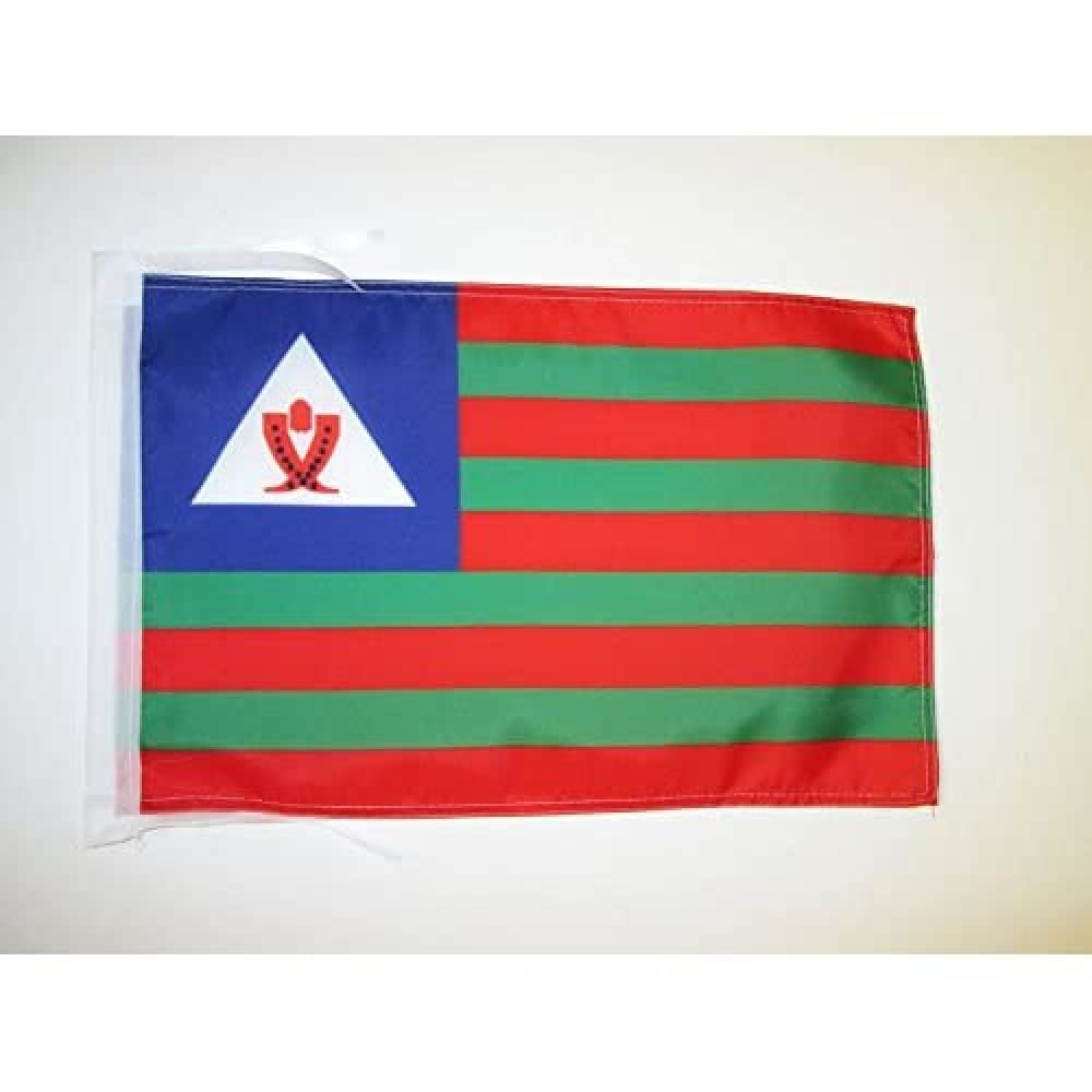 AZ FLAG - Bubi people of Equatorial Guinea Flag - 18'' x 12'' - 100% Polyester Voove Small Banner with Two Cords - Fade Resistant - Vivid Colors - 18x12 in - 45x30 Cm — image 1