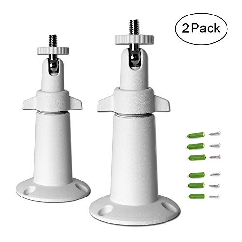 Camera Wall Mount Bracket (1/4'') Adjustable Indoor/Outdoor Mount for Arlo, Arlo Pro Zmodo, WYZE, Amcrest, TENVIS, Faleemi, Wansview, CCTV Camera and Other Compatible Models (2 Pack - Metal, White)