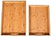 BIRDROCK HOME 2pc Bamboo Serving Trays Set with Handles | Natural Bamboo Wood | Nesting Breakfast Tray & Party Platter | Easy Carry for Kitchen, Dining, and Outdoor Picnics | Large & Small Sizes