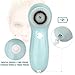 Facial Cleanser Brush, 3 in 1 Electric Rotating Facial Cleansing Brush USB Rechargeable Sonic Face Cleaners Scrubber SPA Skin Care Tool Beauty Instrument (Blue)