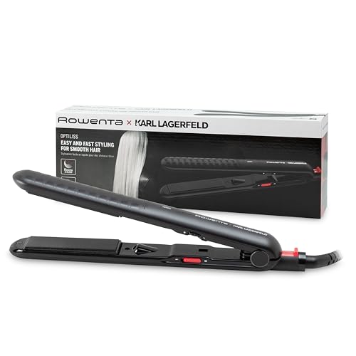 Rowenta Extra Liss SF411L Keratin & Tourmaline Coated Hair Straightener, LED Display, Large Floating Plate System, Temperature Adjustment & Auto Shutdown, Black