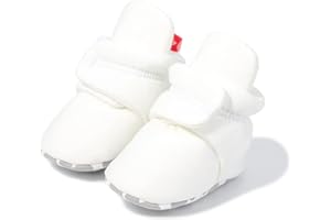 Babelvit Newborn Baby Boy Girl Soft Fleece Booties Stay On Infant Slippers Socks Shoe Non Skid Gripper Toddler First Walkers Winter Ankle Crib Shoes