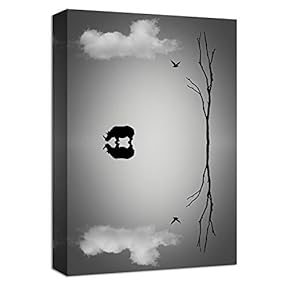 Canvas Wall Art Lonely Animal Painting Artwork for Home Prints Framed - 12x18 inches