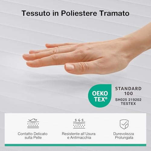 Novilla Materasso 160x190, Materasso Matrimoniale in Schiuma a Onde in Fibra di Bambù a 7 Zone, Assorbente e Traspirante Supporto Perfetto，Altezza 14cm | 7 Zone Ergonomic Support, Pressure Reduction, Removable Mattress Cover, Comfortable and Skin-Friendly