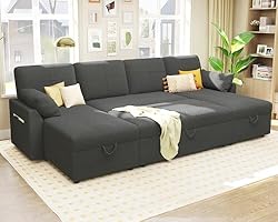 PaPaJet 110 Inch Sleeper Sofa, Oversized Pull Out