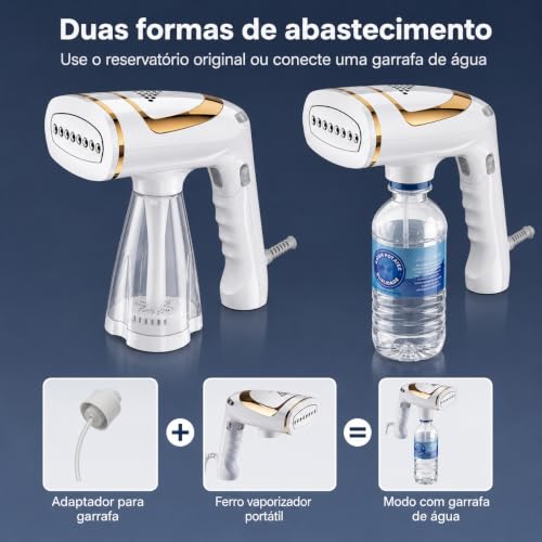 Vaporizador de Roupas Portátil Dobrável, 1600W, 127V, com 8 Saídas de Vapor, para Roupas, Cortinas e Viagens