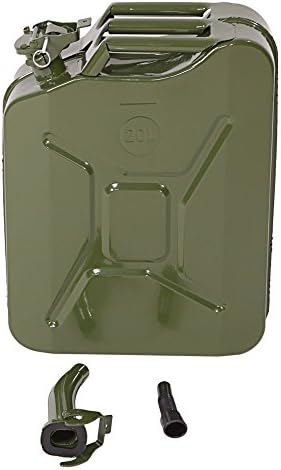 New 5 Gal 20L Jerry Can Gas Fuel Can Emergency Backup Gas Caddy Tank Army Green (2Pcs)