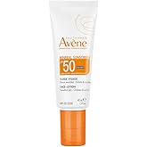 Avène Mineral Sunscreen SPF 50 Face Lotion, fast absorbing, 100% Mineral Sunscreen, Protects against UV, pollution + bluelight, With with Zinc Oxide + Bisabolol, 80 minute water resistance 1.3 oz