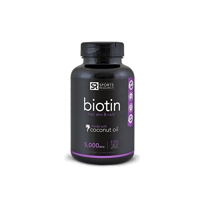 Sports Research Biotin | Supports Healthy Hair, Skin & Nails in Biotin deficient Individuals | Non-GMO Verified & Vegan…