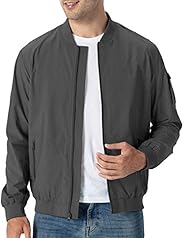 TBMPOY Men's Windproof Bomber Jackets Lightweight Running Windbreaker Outdoor Golf Fashion 