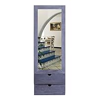 FeliciaJuan-hm Mirrored Jewelry Cabinet Wall-Mounted Fitting Mirror Cabinet Jewelry Storage Mirror Bedroom Storage Full-Body Mirror Cabinet for Rings Earrings Necklace Bracelet