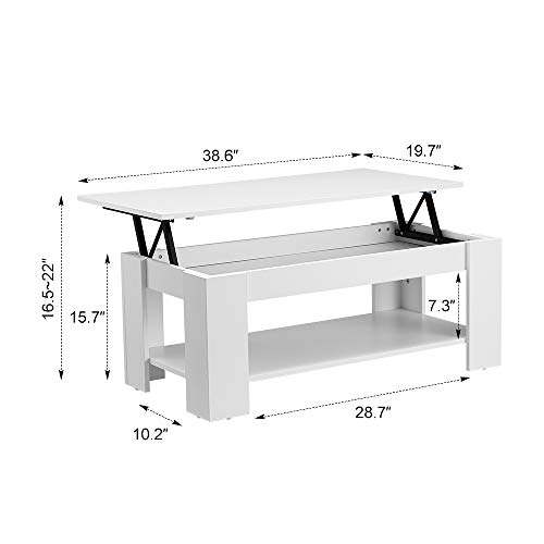 EROMMY Lift Top Coffee Table, 40'' Rustic Coffee Table Lift Tabletop