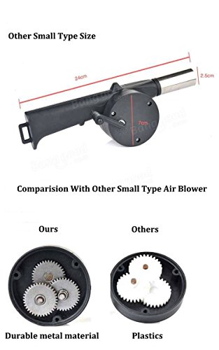 Fbest Outdoor Cooking BBQ Fan Air Blower For Barbecue Fire Bellows Hand Crank Tool for Picnic Camping stove accessories
