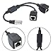RJ45 Network Splitter Adapter Cable, RJ45 1 Male to 2 Female Socket Port LAN Ethernet Network Splitter Y Adapter Cable Compatible Cat5, Cat5e, Cat6, Cat7(Black-1 to 2)