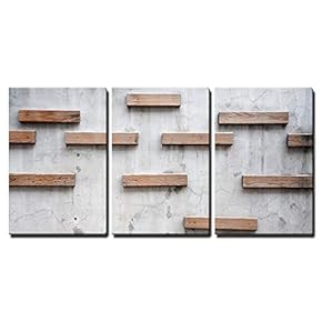 Wood Texture with Nature Form x 3 Panels