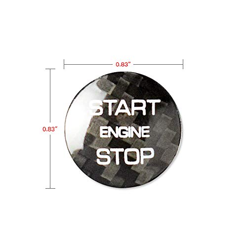AIRSPEED Carbon Fiber Car Engine Start Button Sticker for Range Rover Evoque Velar Discovery Sport(Black)