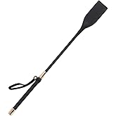 Tnzudu Horse Whip, Black Riding Crop, 18 Inches Long, PU Leather Equestrian Teaching Whip