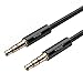 VOJO (World's Slimmest) 3.5mm Aux in Cord Auxiliary Audio Cable for Car [4ft Nylon] 3.5 mm Male to Male 1/8 Stereo Wire w/Sheilded Connector [Black]