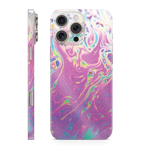 Glossy Glitter Phone Skin Compatible with Apple iPhone 16 Pro Max - Magenta Was…