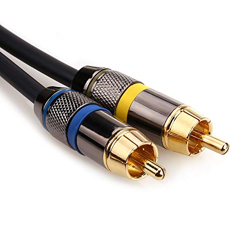 NANYI Upgrade 2RCA Male to 2RCA Male Stereo Audio Cable Gold Plated for Home Theater, HDTV, Gaming Consoles, Hi-Fi Systems,5feet /1.5meters - Thumbnail 6