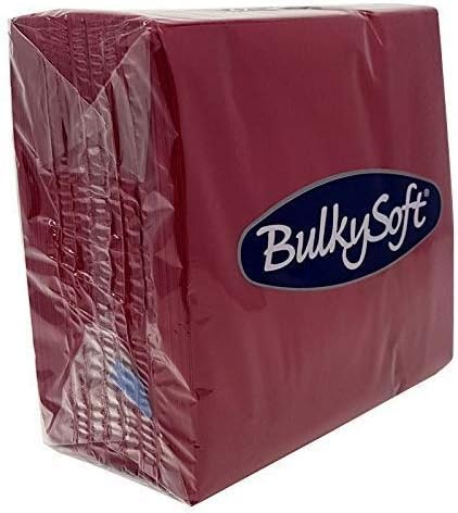 BulkySoft Paper Serviettes 40x40cm 2-Ply Soft Napkins Dark Red 100
