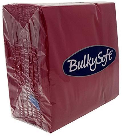 Paper Serviettes Soft Napkins 40x40cm 2PLY BulkySoft Solid Colours Choose Colours (Dark Red, 100)