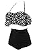 Dearlove Women's Retro Falbala High Waist Bikini Set Top Bottom Swimsuit Bathing Suits