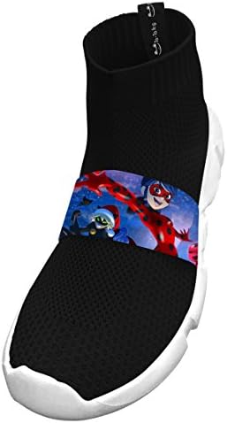 Christmas-Mir-Ladybug Medium Fly Knit Running Breathable Shoes Kids's Black
