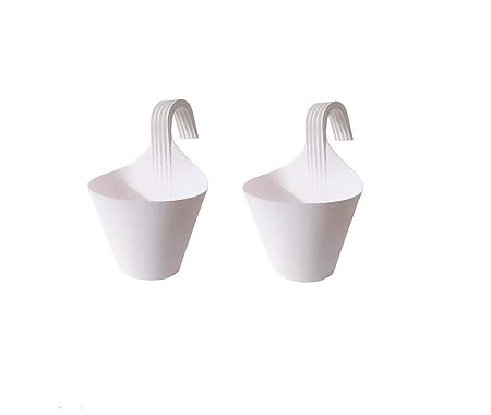 Clastik Vertical Hook Hanging Planter, White 29.5 cm x 21.7 cm x 14.5 cm (White 4)