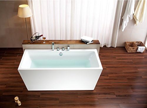 67" Soaking Freestanding Pedestal Bathtub White Acrylic Indoor Tub WHITE