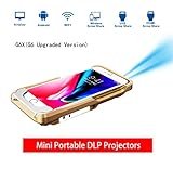 Portable Movie Projector,Wireless WiFi Mini Pocket DLP Pico Video Projectors Support Wi-Fi HDMI USB for iPhone X/8/7/6/6s Plus Smart Phones Projector