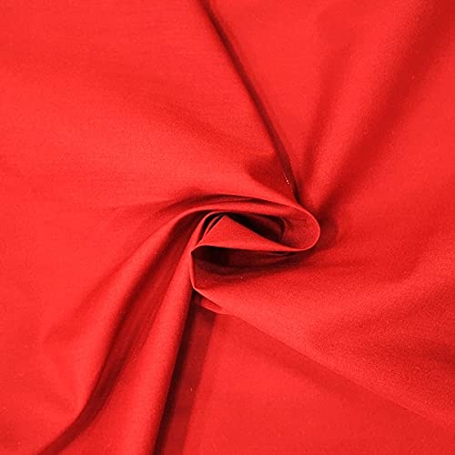 Fancy Textiles Plain Polycotton Dress Craft Fabric 44'' Wide (3 Meter, Red)
