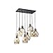 Jojospring Mariana 8-Light Cognac Glass Cluster Pendant in Antique Black Finish
