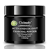 Charcoal Teeth Whitening Powder by Cicinady - 2.2 oz Food Grade Activated Charcoal Powder Charcoal Toothpaste Teeth Whitener Tooth Stain Remover - Pure Charcoal Powder Made from Organic Coconut shell