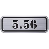 RDW (4X 5.56 Metallic Ammo Can Badge Sticker Self Adhesive Label 3M Bullet 556 - Silver