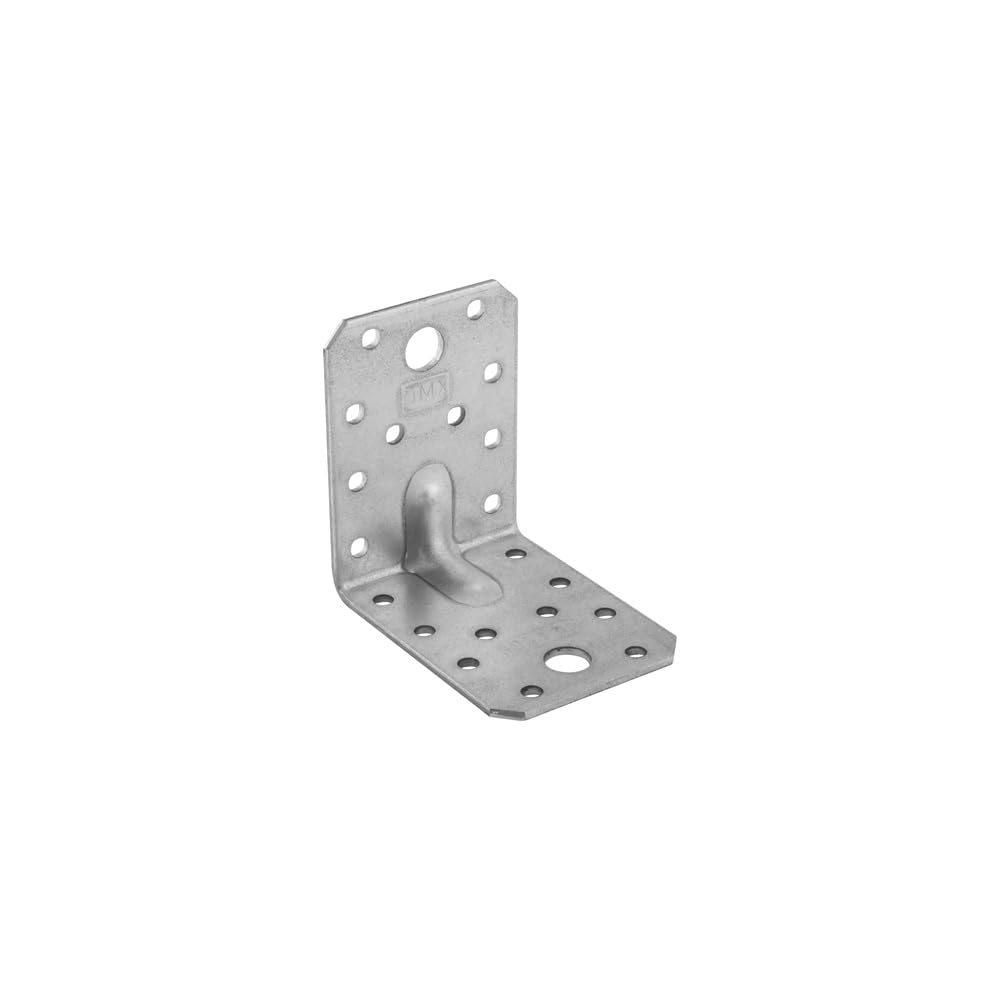 70mm x 70mm x 55mm Galvanised Heavy Duty with Reinforcment Angle Brackets for Wood 2.5mm Thick Timber Steel Zinc Plated Steel KP4 (Pack of 1) L12-K12ABC