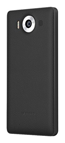 Mozo Microsoft Lumia 950 Qi Wireless Charging Back Cover Case with NFC - Black with Black Rubber Paint