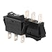 uxcell SPDT 3P On/Off/On 3 Position Boat Rocker Switch Black AC 20A/125V 22A/250V