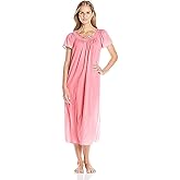 Miss Elaine Nightgown - Women's Long Tricot Nightgown, Short Flutter Sleeves, Comfortable Lightweight Fabric, Sleepwear