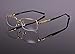 Agstum Titanium Half Rim Glasses Frame Optical Eyeglasses 55-18-145 (Gold, Clear)