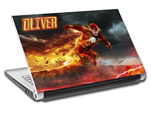 The Flash Personalized LAPTOP Skin Vinyl Decal Sticker ANY NAME Marvel L340, 14"
